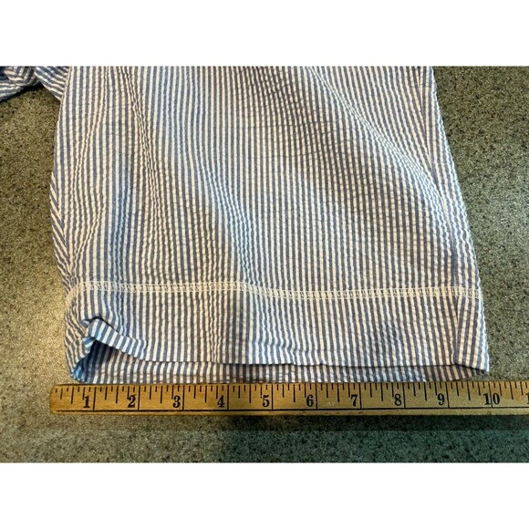 Vintage Cotton Brand Seersucker Shorts Striped Pleated Coastal Beachy Large - Picture 9 of 13